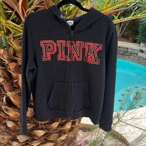 Victoria's Secret Black Hoodie with Red PINK Logo